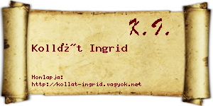 Kollát Ingrid névjegykártya